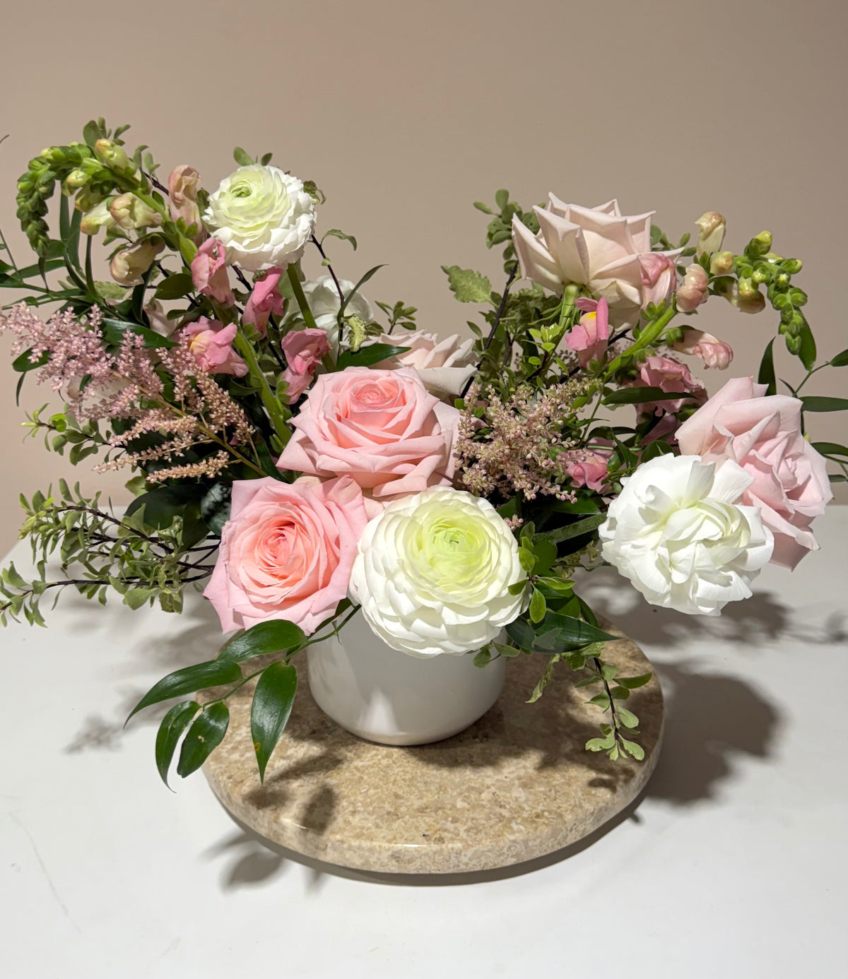 Elegant Low Garden Arrangement Premium Roses and Flowers