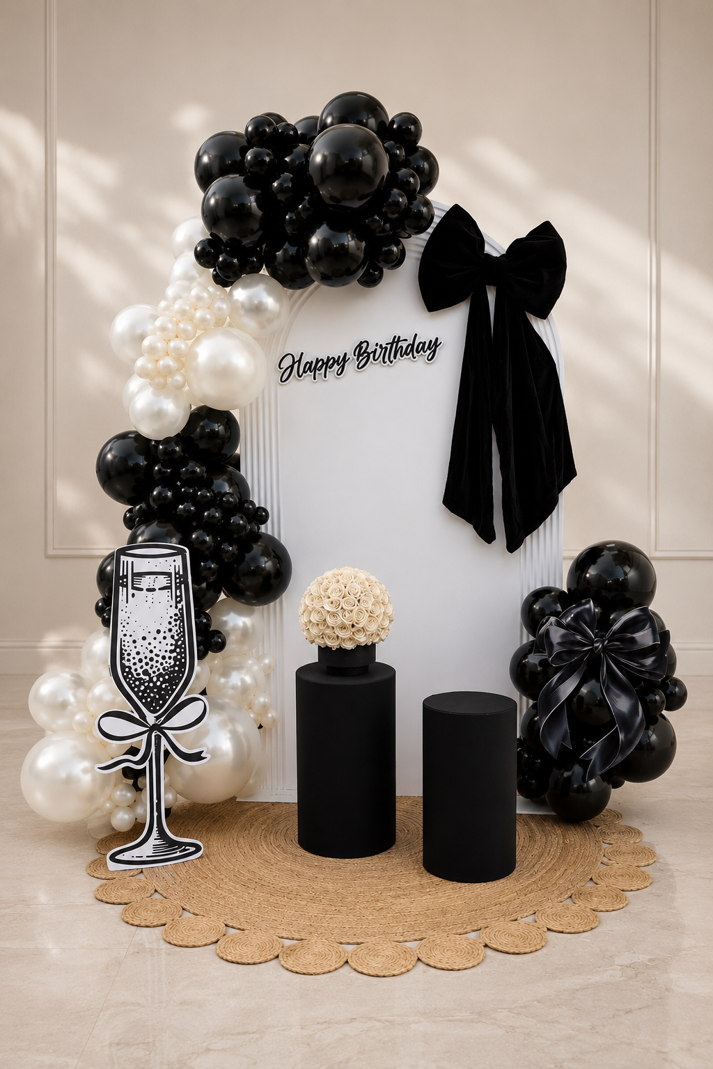 Monochrome Luxe Birthday Setup