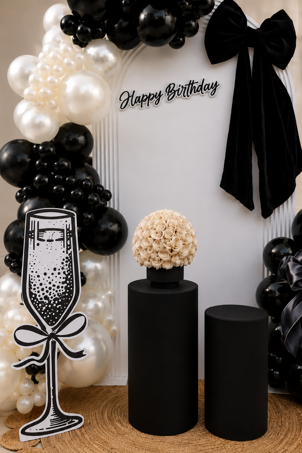 Monochrome Luxe Birthday Setup