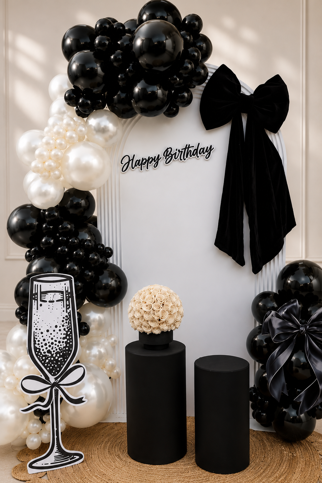 Monochrome Luxe Birthday Setup