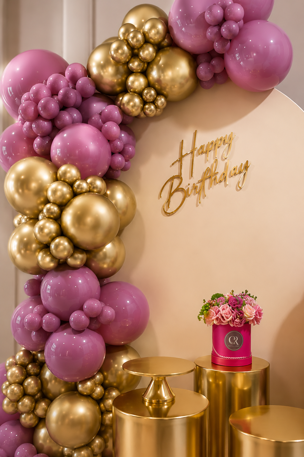 Blush & Gold Birthday Backdrop